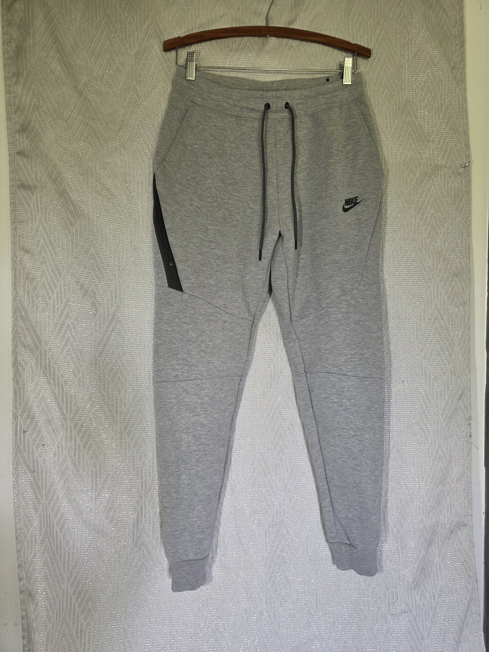 Nike Youth Light Gray Sweat Joggers with Black Accent